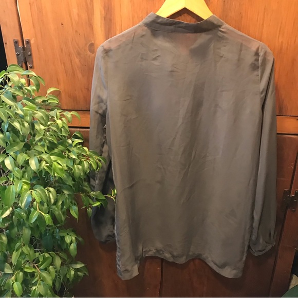 BCBGMaxAzria Grey Sheer Blouse - Size Medium - Picture 2 of 5